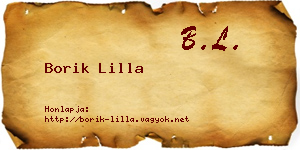 Borik Lilla névjegykártya
